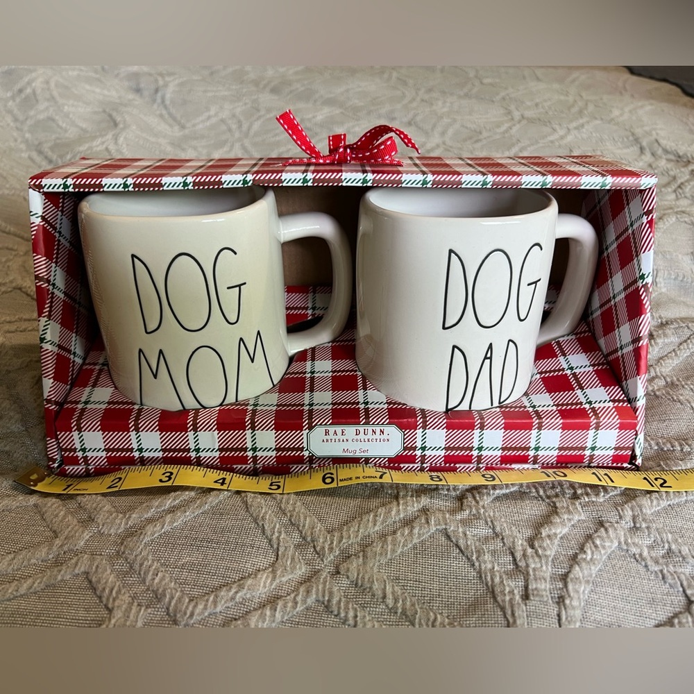Rae Dunn Dog Mom and Dad Mug Set